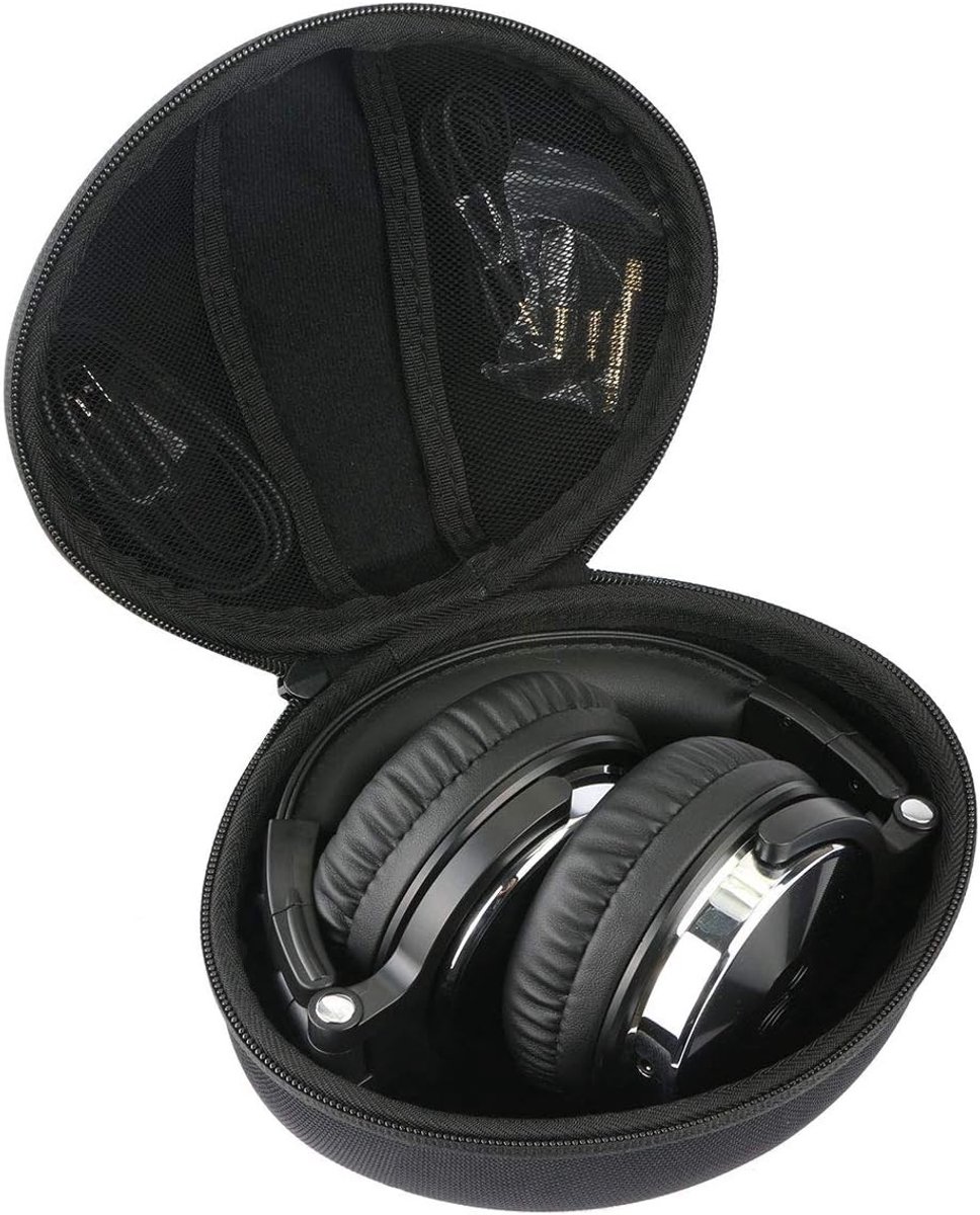 Hoofdbescherming voor Over-Ear Hoofdtelefoons, Geschikt voor Studio en DJ Gebruik, Zwart Met Rits, Ideaal voor Bluetooth Hoofdtelefoons