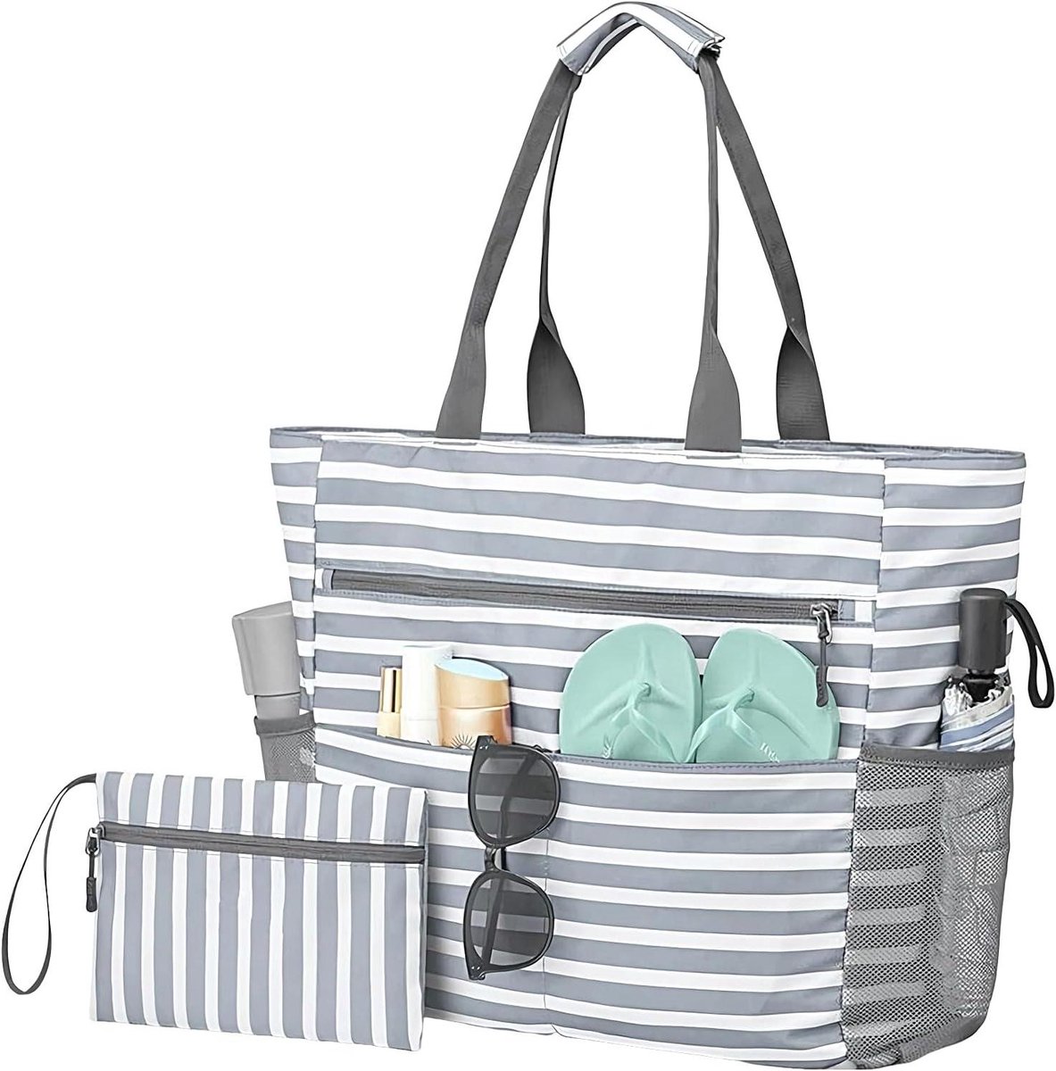 Strandtas Opvouwbaar - Draagtas Rits - Outdoor Reizen - Stabiele Handtas - 38 x 30 cm - Niet gespecificeerd