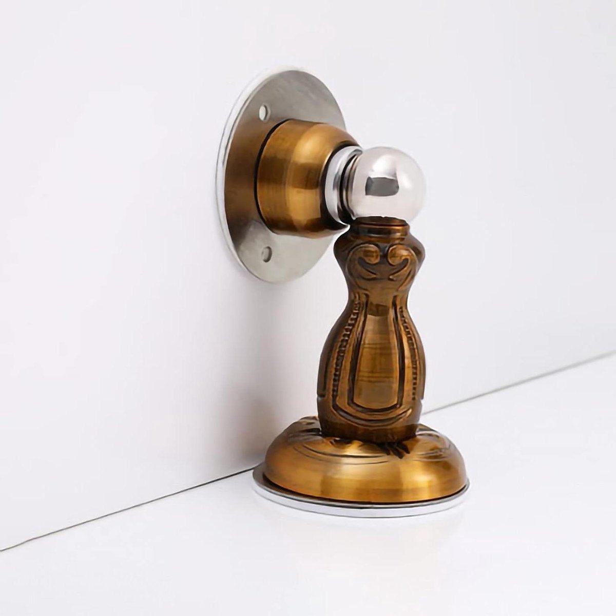 Magnetische Deurstop - Deurvastzetter Wandbeschermer - Deur Open Houden - Sterke Magnetische Aantrekkingskracht - 50 Gram - Geel Brons