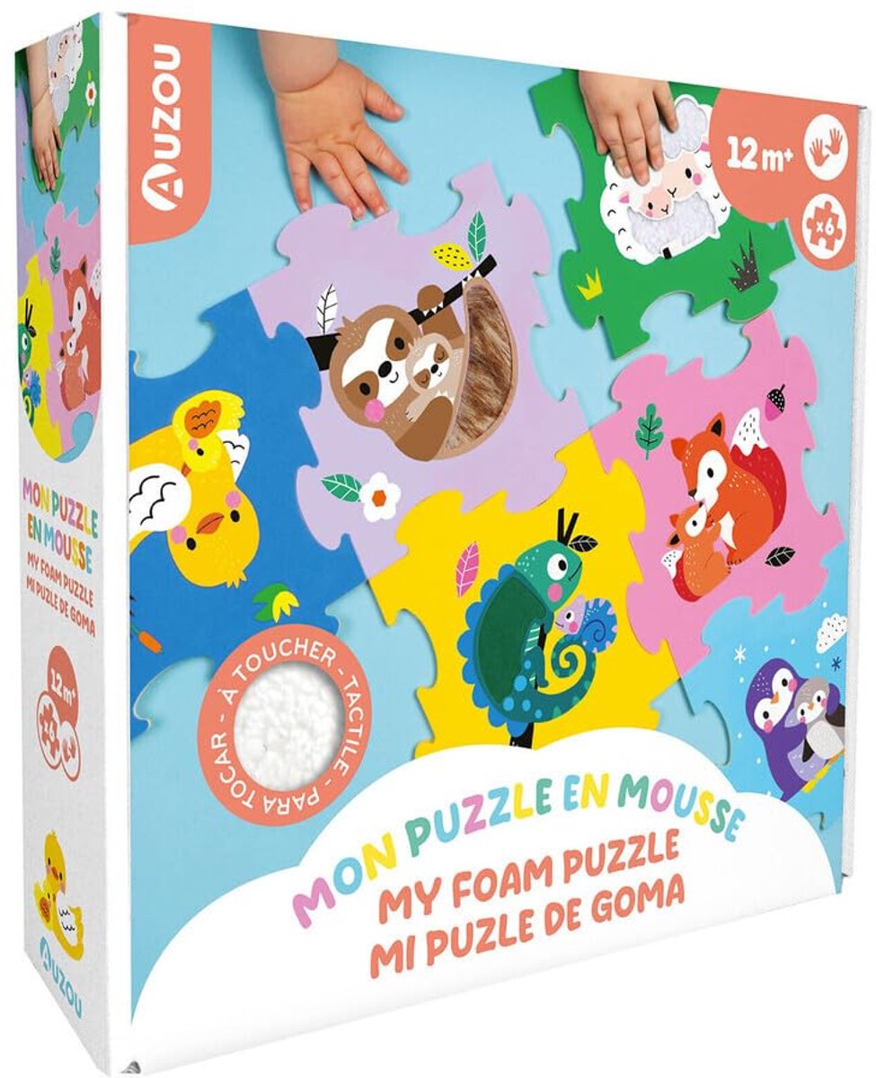 SnelShoppen - Mon Puzzle en Mousse à Toucher - Educatieve Speelgoedpuzzel voor Kinderen - Zacht en Veilig Speelmateriaal - 9 Kleurrijke Stukken voor O