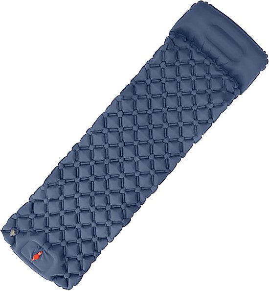 Opblaasbaar Slaapkussen - Kampeer Matras - Kamperen Buiten - Ergonomisch Ontwerp - 190x58x5cm - Blauw — afbeelding 2