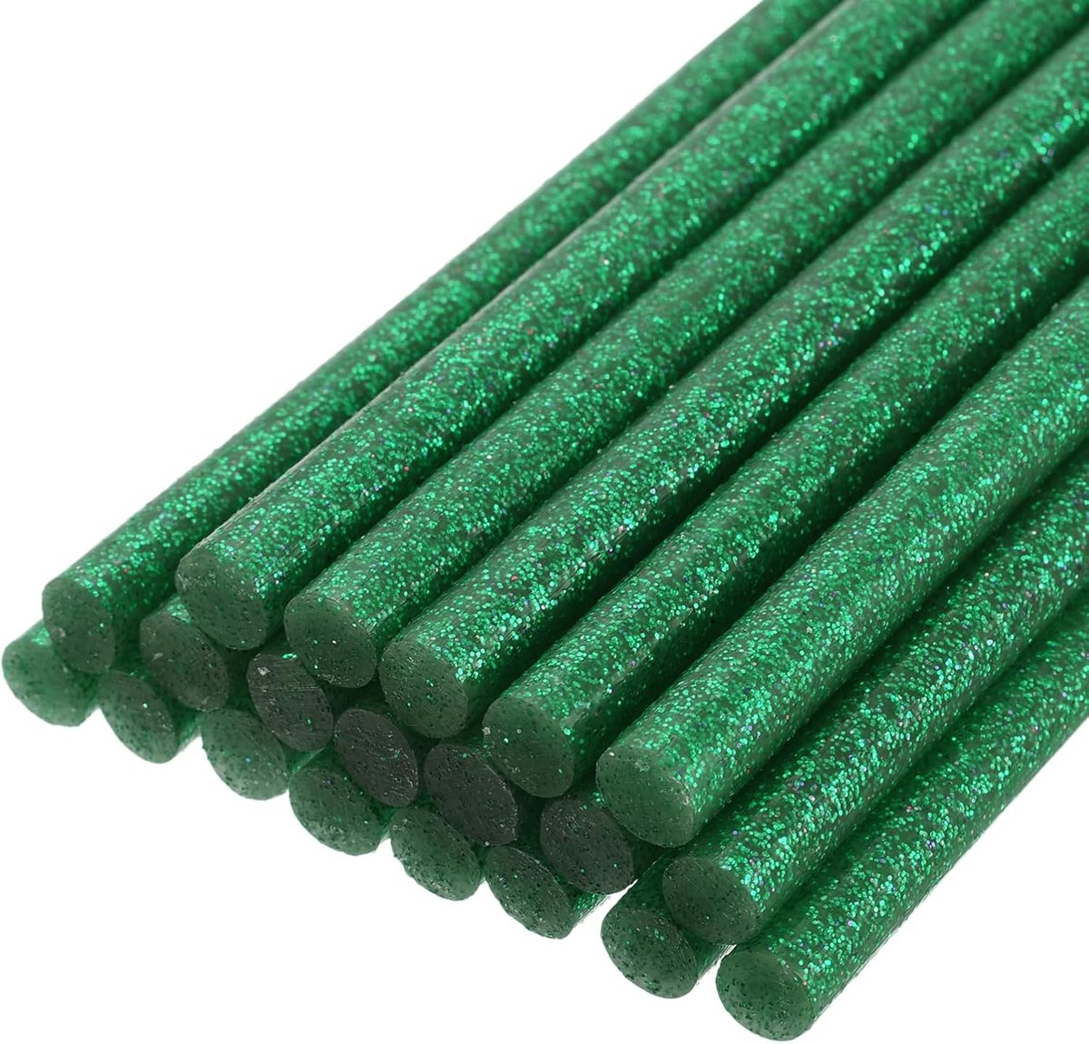 Mini lijmpistoolstaafjes, 10 cm x 0,71 cm, hoogklevende lijmstaafjes voor lijmpistool, glitter groen, 30 stuks