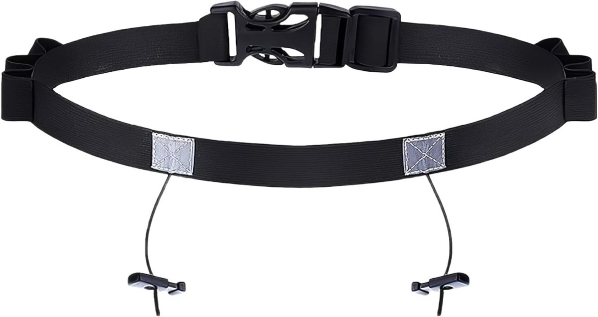 rugzakhouder, ringvormige hardloopriem, loopriem met rugclip, voor triatlon, marathon, hardlopen, fietsen, zwart