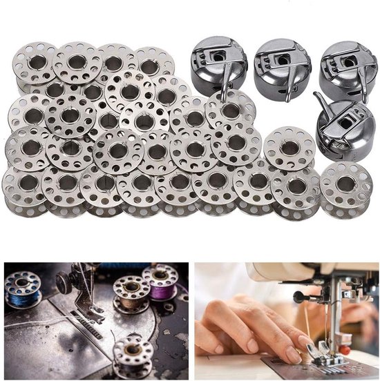 Spoelen met 4 stuks spoelhuis en opbergdoos, naaimachines vervangende accessoires voor Brother BabyLock Janome Singer enz. — afbeelding 3