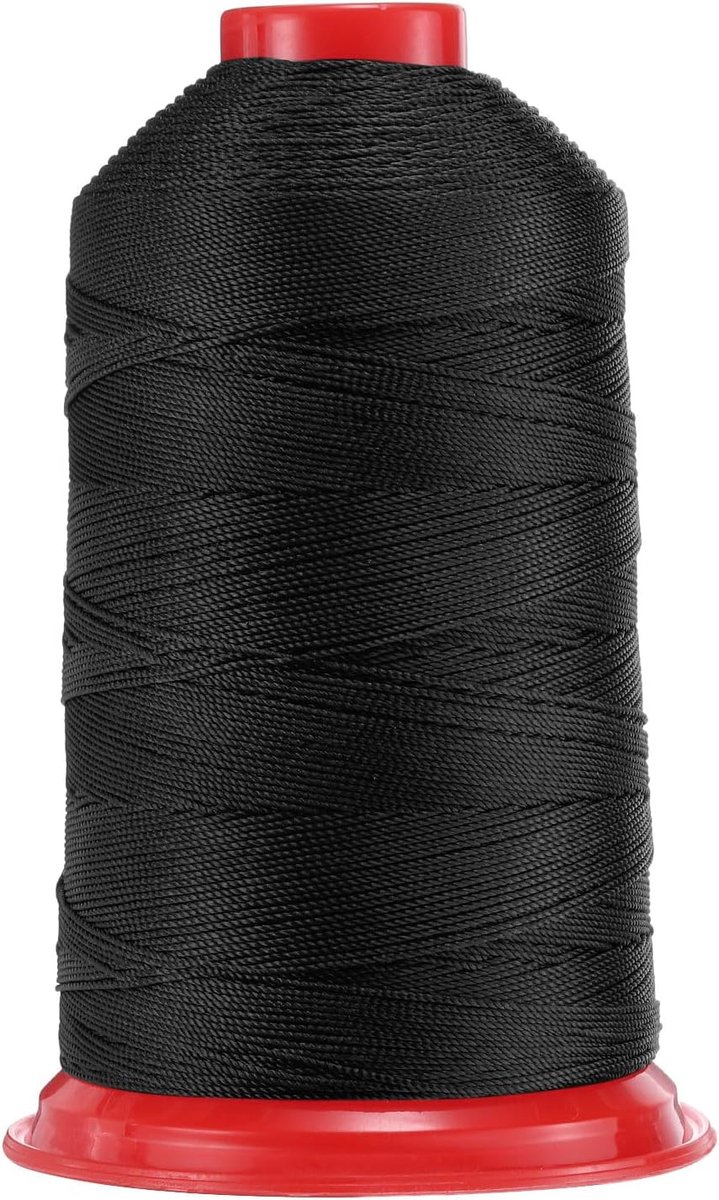 700 yards Bonded nylon naaigaren maat 840D/3 naai-zware duty nylon bekledingsgaren outdoor garen voor leer jeans en weefhandwerk machine DIY zwart