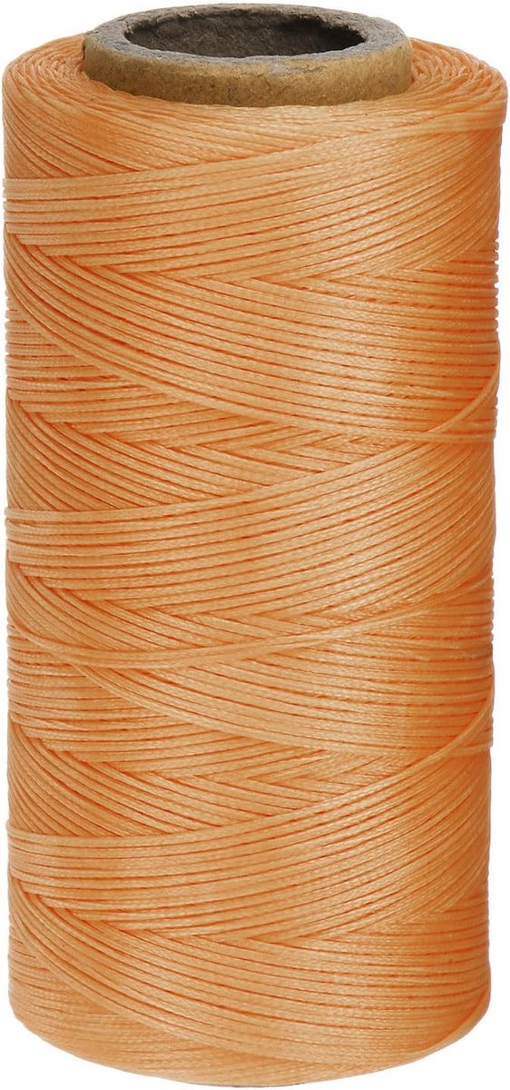 Gewaxt naaigaren, 260 m, macramégaren, polyester, lederen naden, koord voor binden, haken, sieraden maken, naaien, knutselen, donkergeel