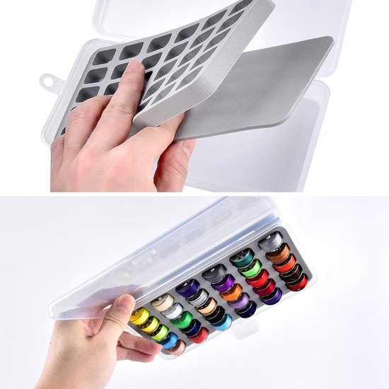 Spoelopbergdoos, 30 Slots Transparante Naaimachine-klossenorganisator Plastic Lege Spoelen Opbergkoffer Klossenhouder voor Naaiwerkopslag — afbeelding 4