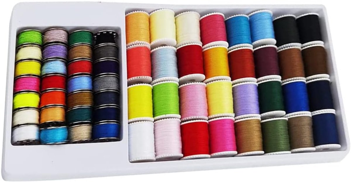 Naaimachinespoeltjes Garen 60 Stuks Naaimachinespoeltjes Reisset Veelkleurig met Opbergdoos Garen Borduurmachine Accessoires