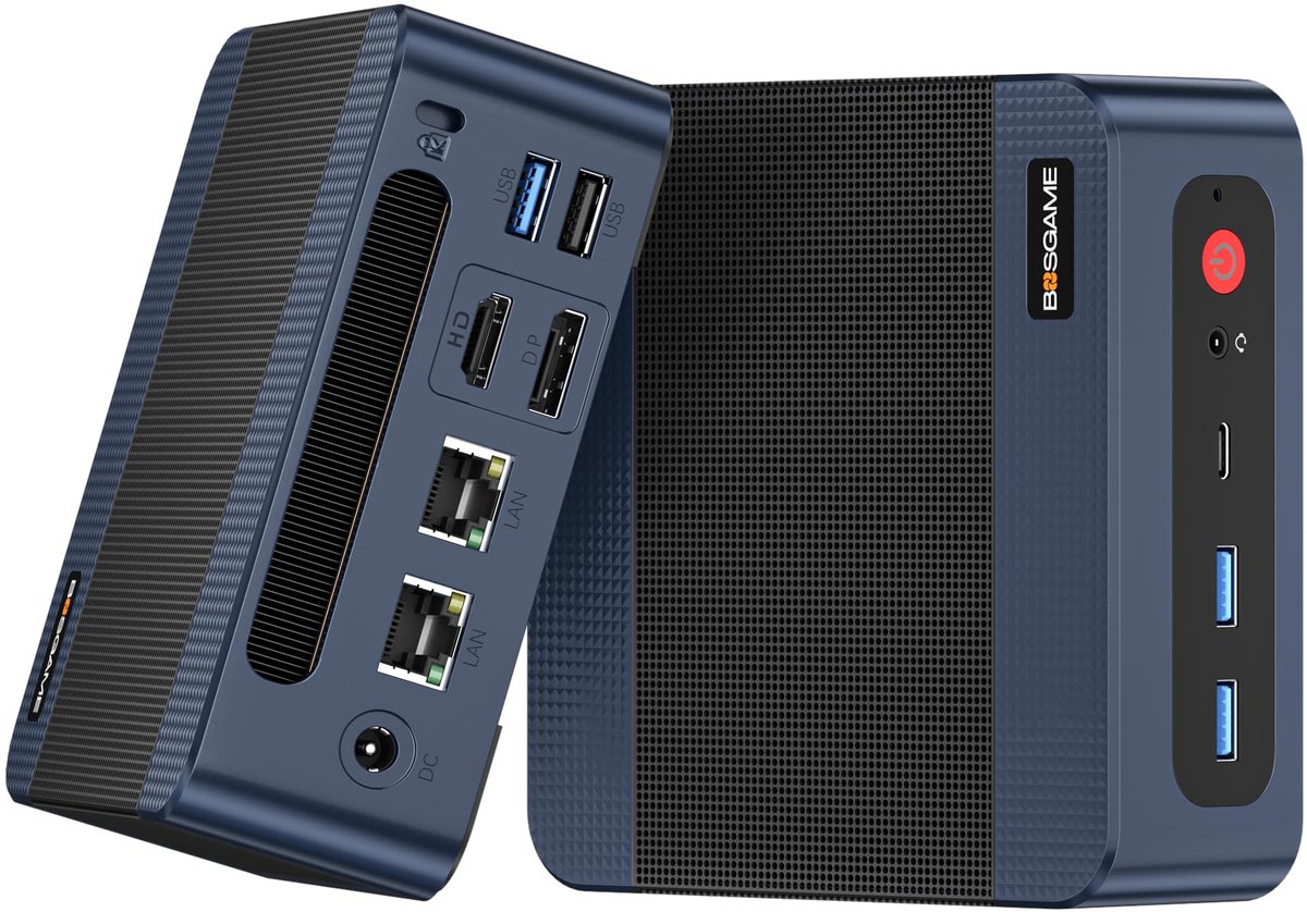 SnelShoppen - BOSGAME P3 Lite Office-Gaming Mini PC, Ryzen 7 6800H tot 4,7 GHz, 32 GB DDR5 RAM, 1 TB PCIe 4.0 SSD, USB4/HDMI 2.0/DP, Drievoudig 8K-Sch