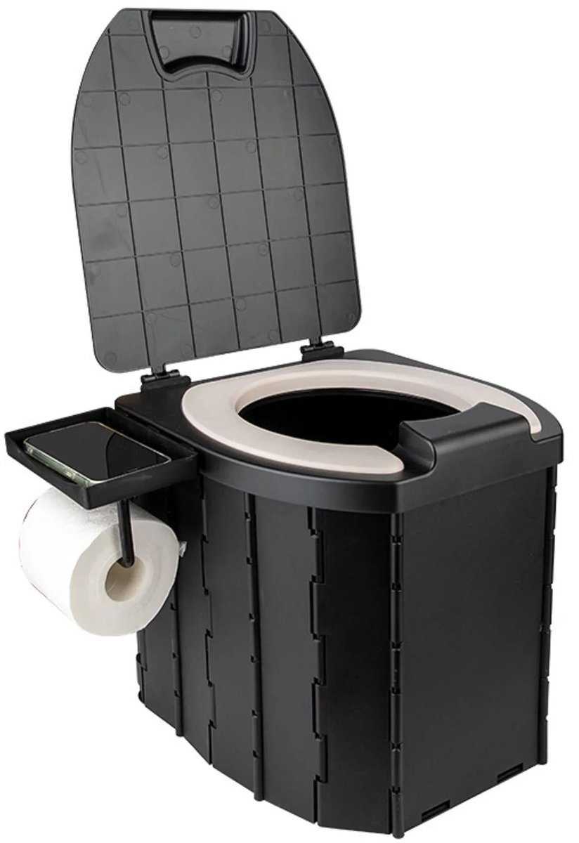 NordHaus Opvouwbaar Campingtoilet - Draagbaar Reistoilet - Autotoilet - Compact Inklapbaar Ontwerp - Zwart 32 x 34,5 x 32,5 cm