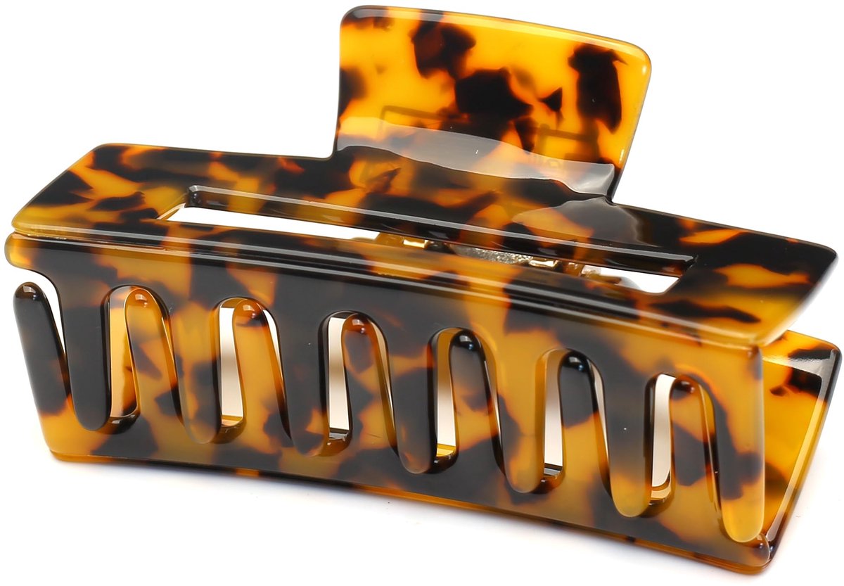 haarclip voor dames, mooie haarspeld, elegante haaraccessoires, hoofdtooi, haaraccessoire, fijn, medium dik, middelgroot haar, 1 stuk (7,8 x 4 cm, donkere tortoise)