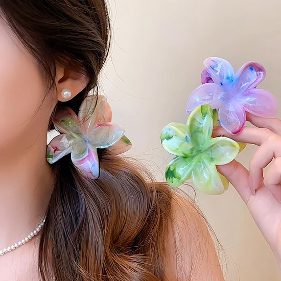 4 stuks kleurrijke bloem haarclips middelgrote bloem haarspelden dames antislip haarclips elegant haaraccessoires voor vrouwen meisjes — afbeelding 5