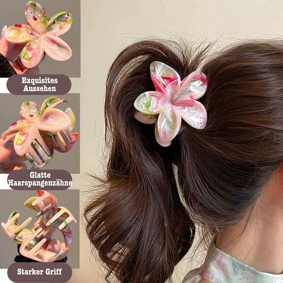 4 stuks kleurrijke bloem haarclips middelgrote bloem haarspelden dames antislip haarclips elegant haaraccessoires voor vrouwen meisjes — afbeelding 2