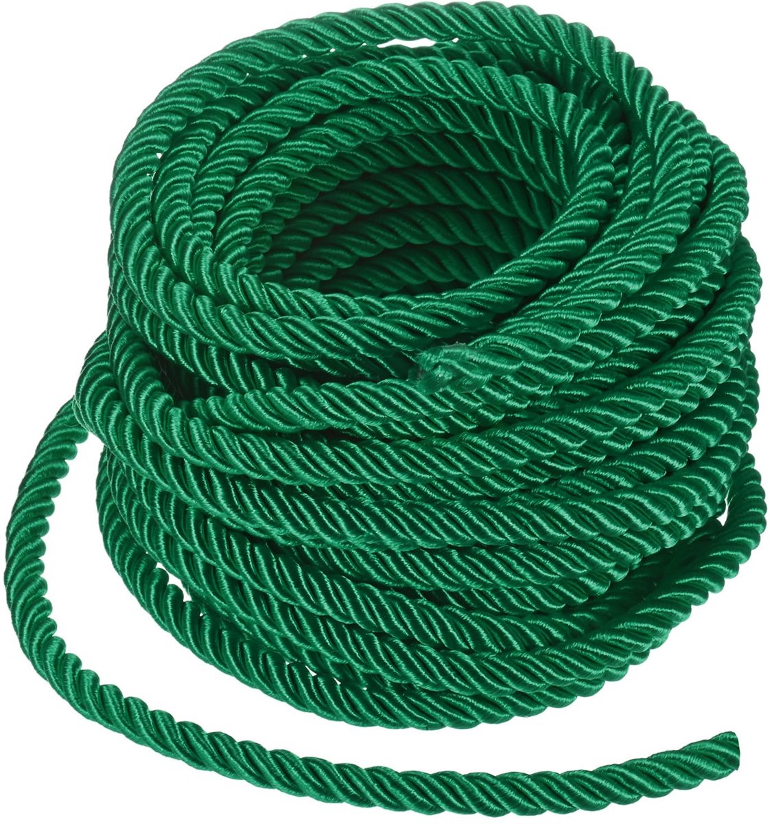 METERXITY 11 Yards Twisted Rope Trim, 8 mm/0,31 in Donkergroen Zacht Polyester Gedraaid Zijden Touw Koord 3-laags Decoratief Koord voor Gift Bag/DIY Crafts/Home Decor/Gordijn Tieback