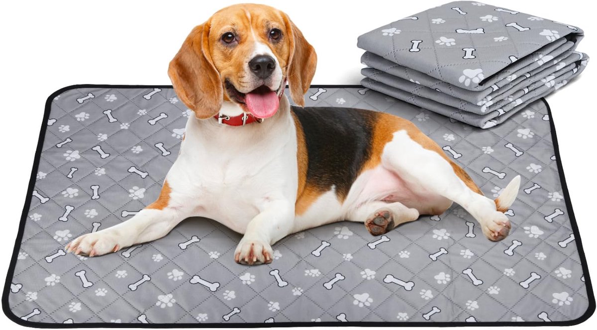 Wasbare trainingsmatten voor honden, 2 stuks, herbruikbare hondenonderlegger, super absorberend, antislip, voor honden en katten, 90 x 60 cm