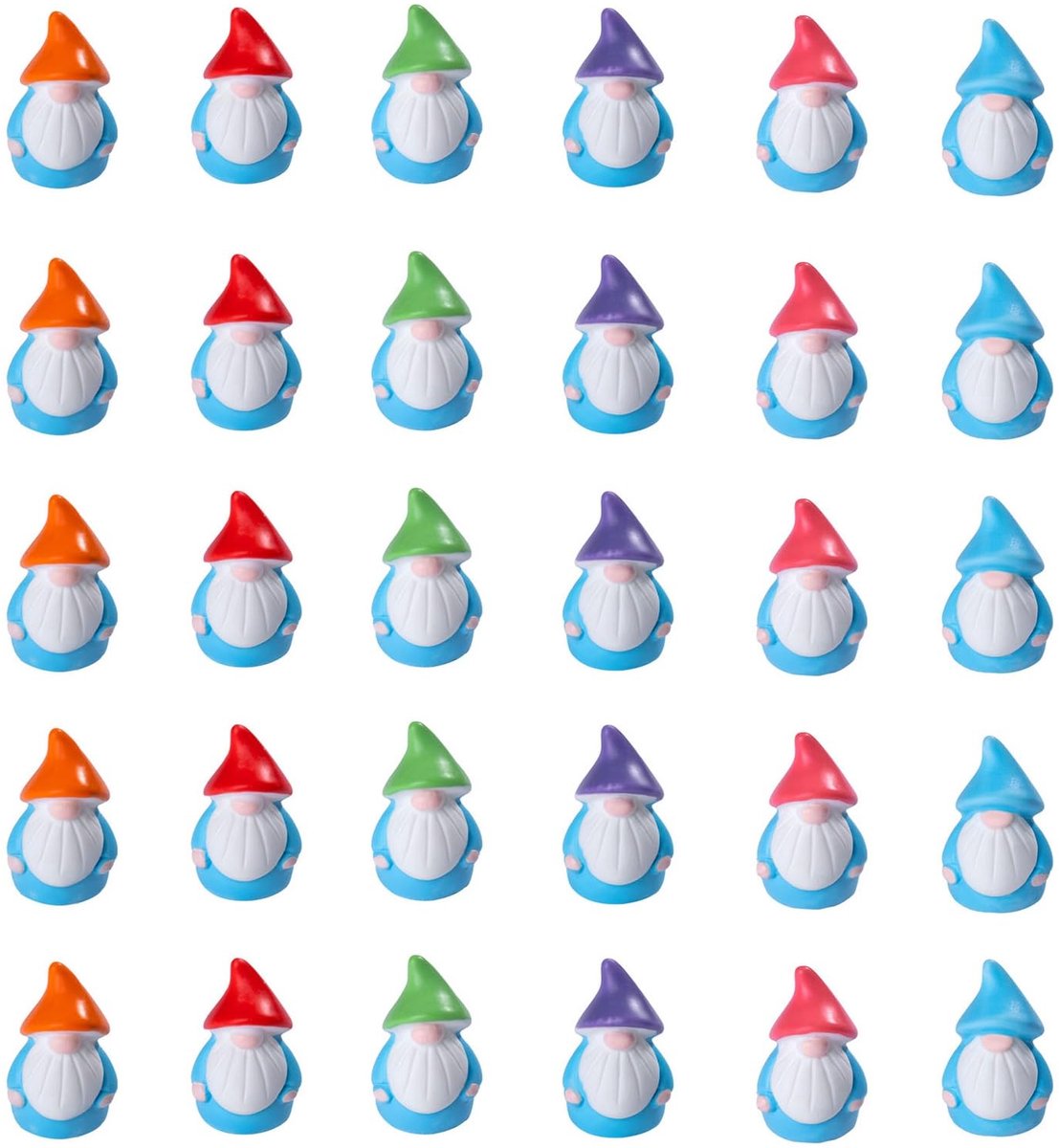 30 stuks mini GNOME figuren van hars, kleine kabouterfiguren, decoratie, mini, kerst, ornamenten, miniatuur dwergfiguren, kabouter accessoires voor tuin, poppenhuis, taart, tafel, sneeuwglobe, binnen