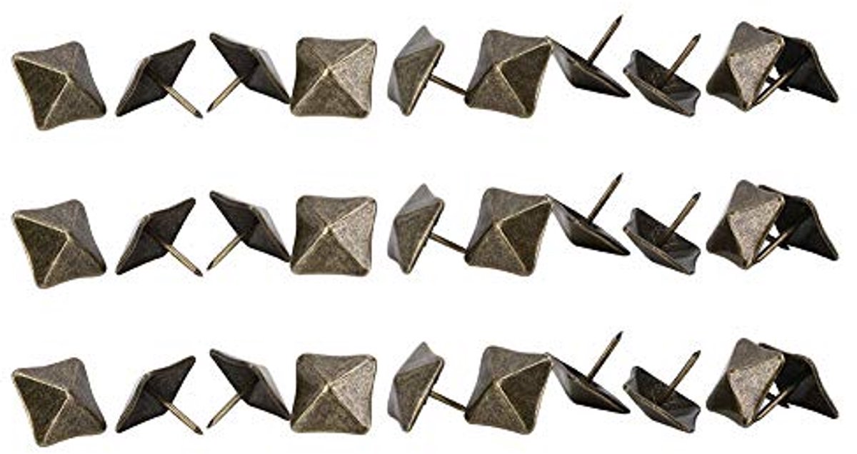 Spijkers, Vierkante Kop Antieke Meubelnagels, Cyaan Brons, 19 x 20 mm, 50 Stuks, voor Bekleding, Deuren, Kasten, Banken