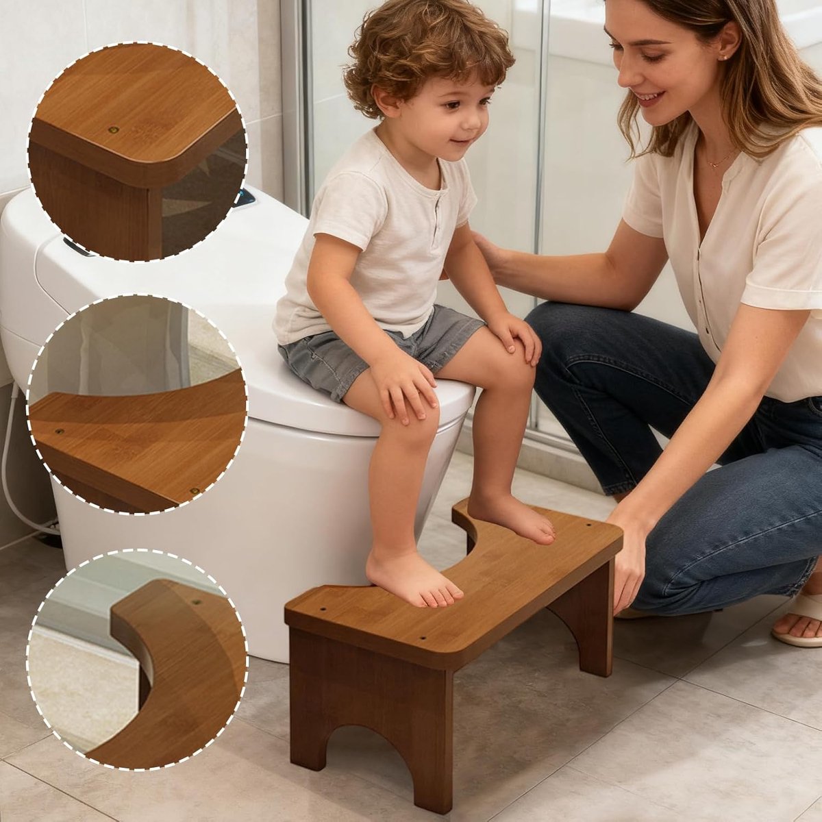 Toilet Krukje - Potty Stoel - Ontlasting Bevorderen - Ergonomisch Ontwerp - 37x20x17 cm - Bruin