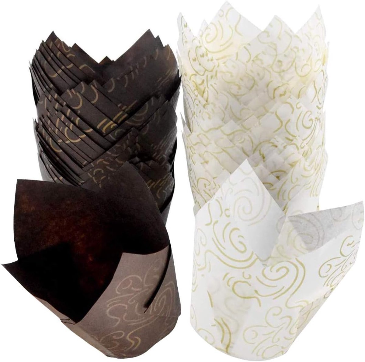 SnelShoppen - 100 stuks bakvormen voor tulpjes, muffin bakpapier, cupcake wrappers, papieren vormpjes voor dessert, muffins, feest, keuken, hoogwaardi