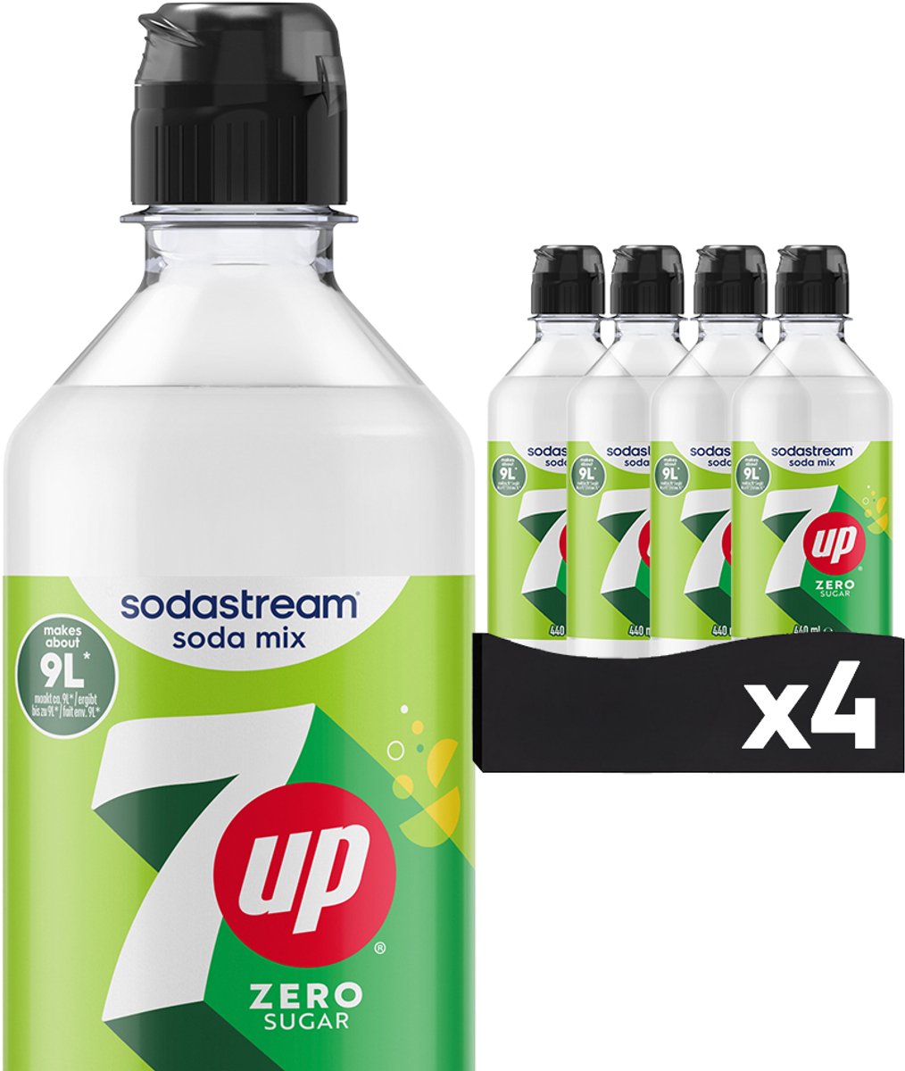 Sodastream 7UP zero siroop 440ML, goed voor 9L bruisende drank
