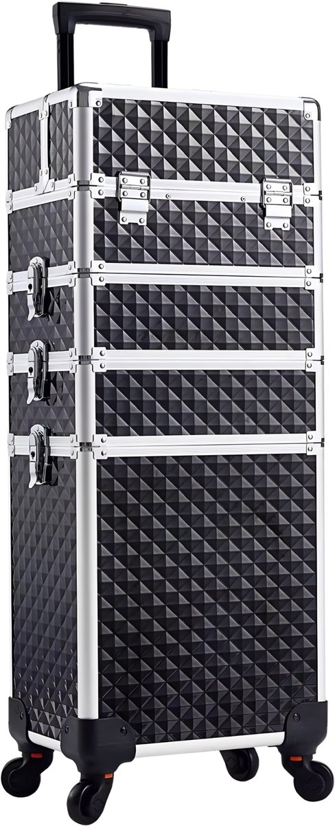 Makeup Trolley Luxe Koffer - Afneembaar 4-in-1 - Nail & Manicure - Op Wielen, Grote Opbergruimte
