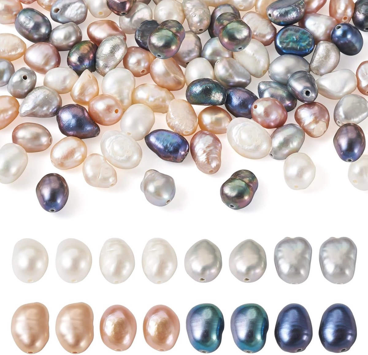 100 stuks natuurlijke zoetwaterparels gekweekte onregelmatige parel losse spacer kralen voor kettingen armbanden oorbellen sieraden maken 6-9.5x4-6mm