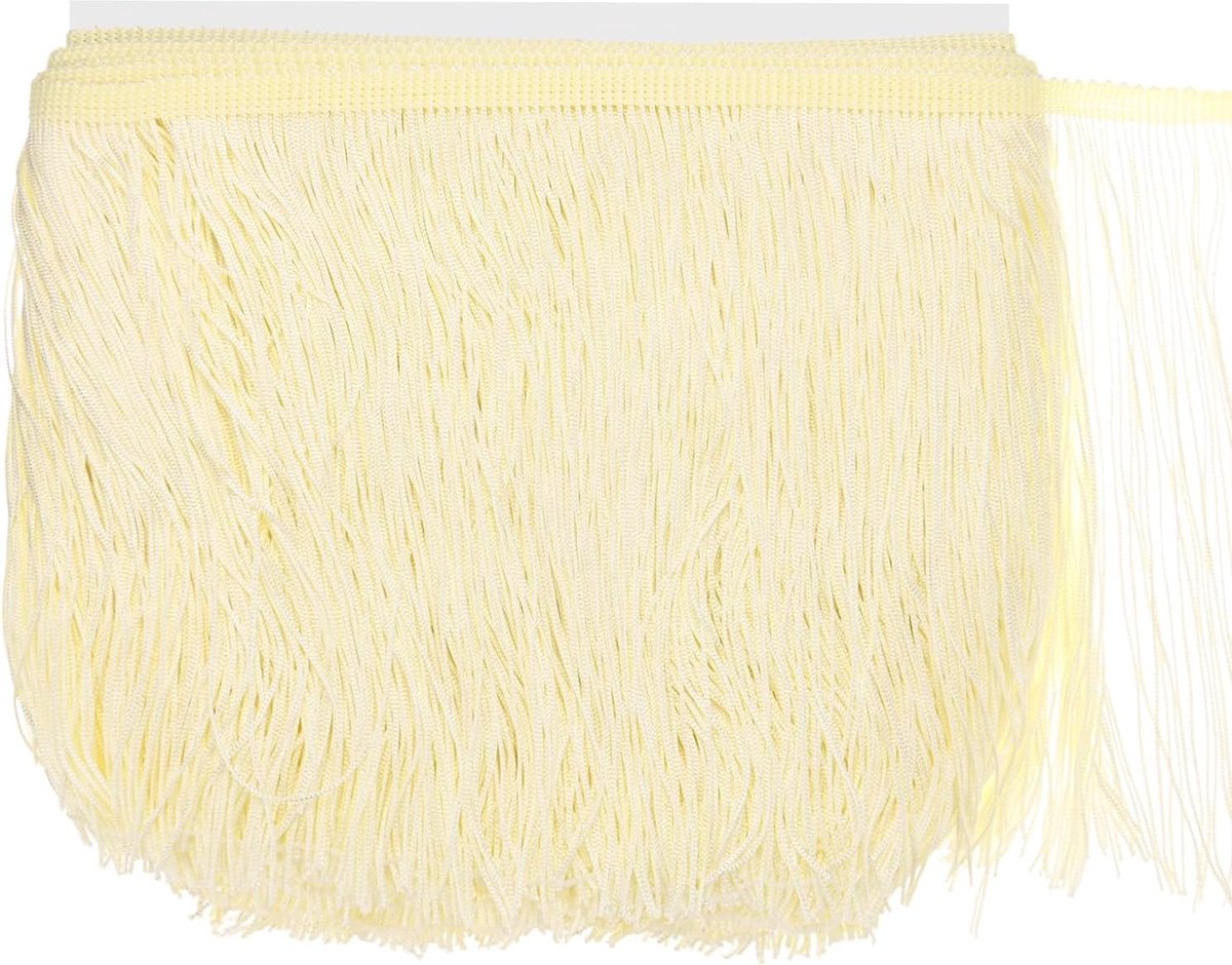METERXITY Chainette franjes, 20 cm polyester vlecht kwastjes trim voor doe-het-zelf ambachten/Latijnse jurk/lampenkap decoratie/trouwjurk/naaien/kleding franje garen [Beige]