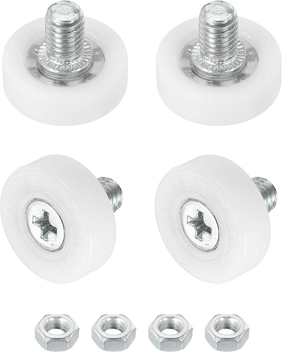 4 stuks wielen voor laden van nylon, reservewielen voor riemschijven, laden, opbergkasten, 19 mm, glijrails met moeren voor meubelonderdelen, kast, 4 stuks
