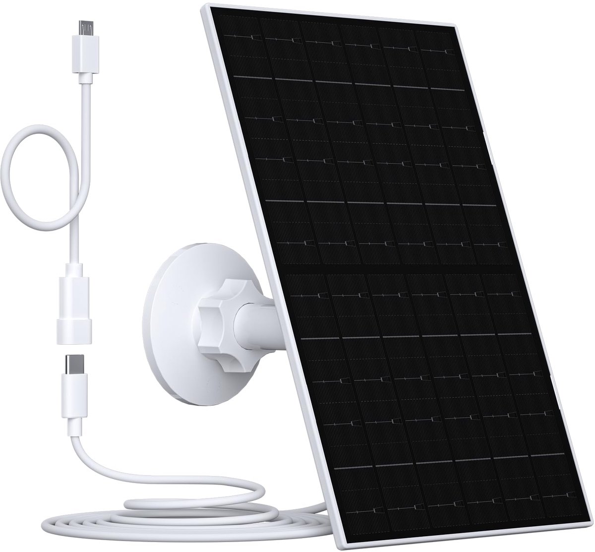 SnelShoppen - Zonnepaneel 7 W voor Eufy-camera - Zonne-oplaadmodule met 3 m USB-C kabel en 360° standaard - Waterdicht IP66 voor EufyCam 2C/2C Pro/2/2