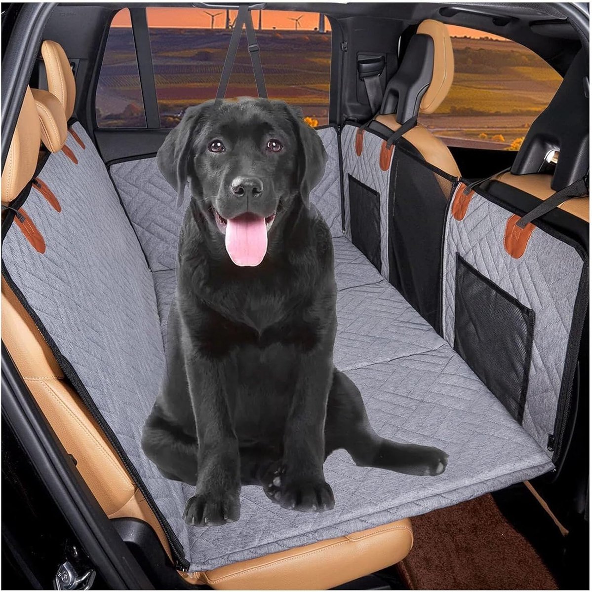 Hondenautostoelhoes - Beschermhoes Auto - Reizen met Hond - Waterdicht en Krasbestendig - 132 x 160 cm - Grijs
