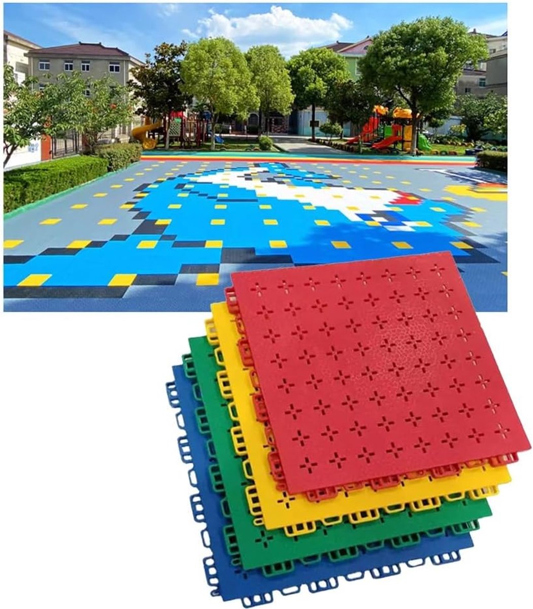 Kunststof Sportvloer - Vloertegels - Buitensporten Creëren - Weerbestendig Ontwerp - 30 cm - Rood