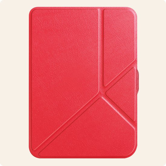 Hoesje Geschikt voor Kobo Clara HD Hoes Book Case Trifold - Hoes Geschikt voor Kobo Clara HD Hoesje Book Cover - Rood van Hoesje  — afbeelding 5