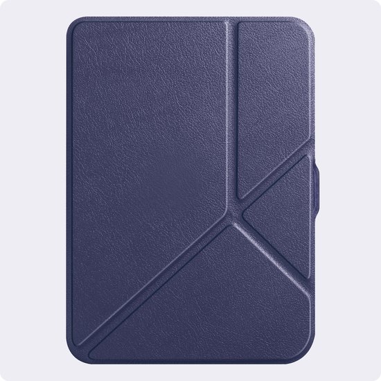 Hoes Geschikt voor Kobo Nia - Luxe E-reader Trifold Case - Bescherm Hoesje Book Cover - Donkerblauw — afbeelding 4