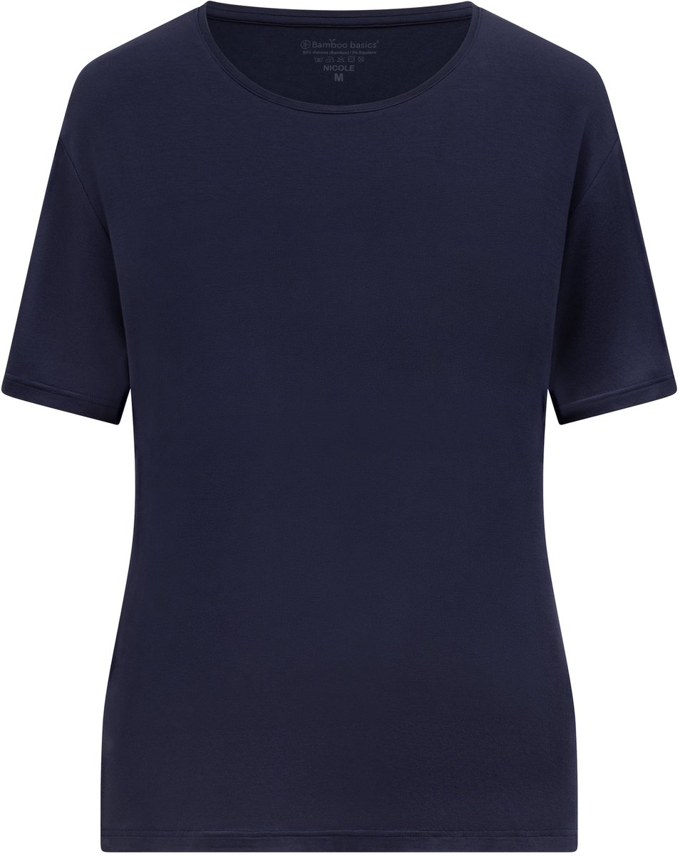 Comfortabel & Zijdezacht Bamboo Basics Pyjama set korte mouw Nicole - Navy - S