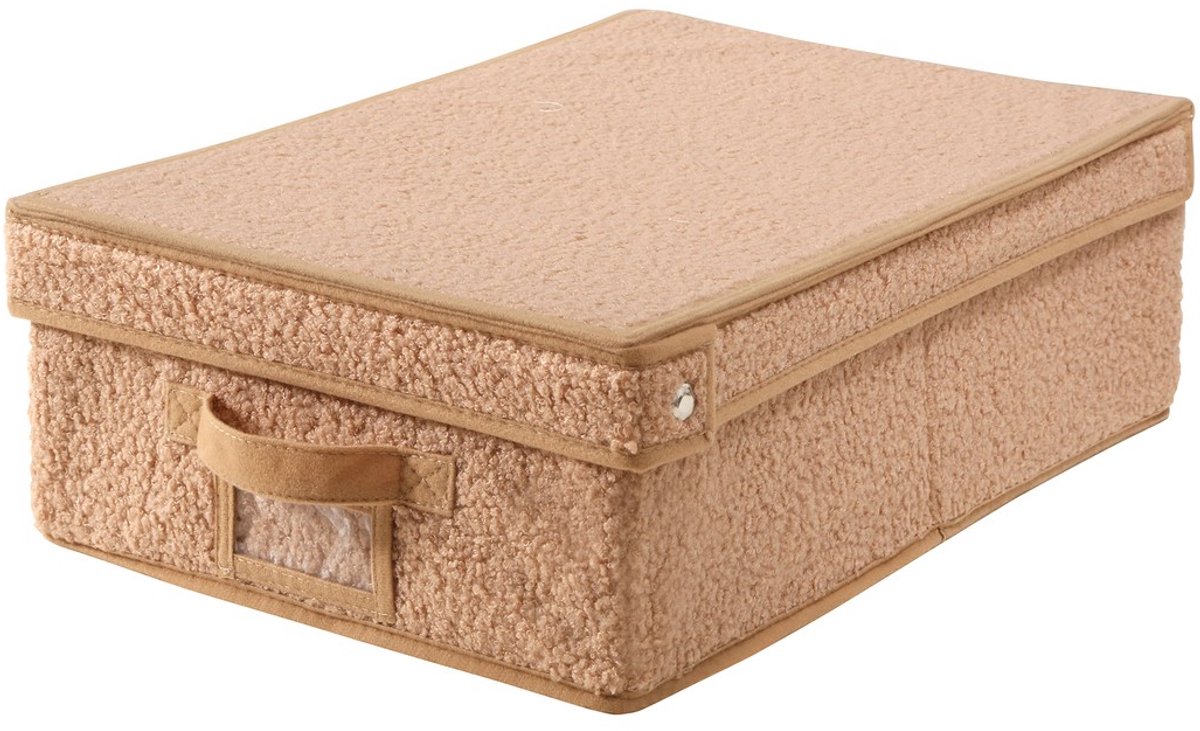 CALICOSY - Opbergdoos met beige stoffen deksel 32x48x15cm