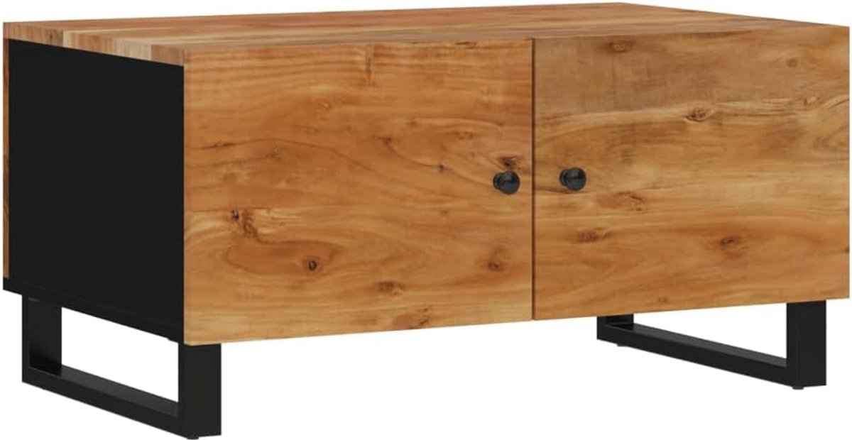 Salontafel Hout - Woonkamertafel - Opbergen Woonkamer - Massief Acacia - 80 x 50 x 40 cm - Bruin