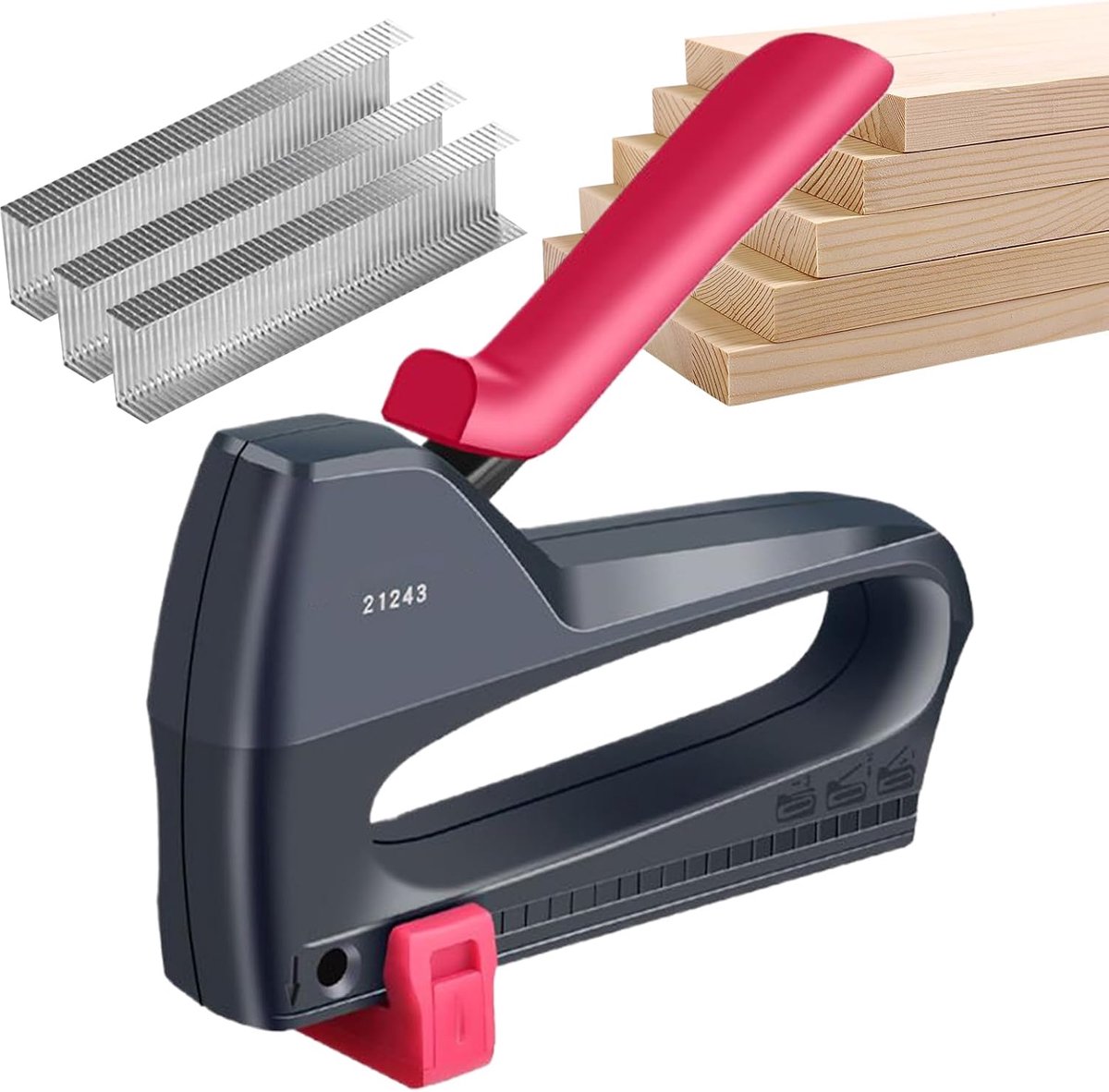 Pneumatische Nagelmachine - Houtbewerking Spijkerapparaat - Timmerwerk Meubelreparatie - Geoptimaliseerd Nietkanaal - 20 x 12 x 4 cm - Grijs