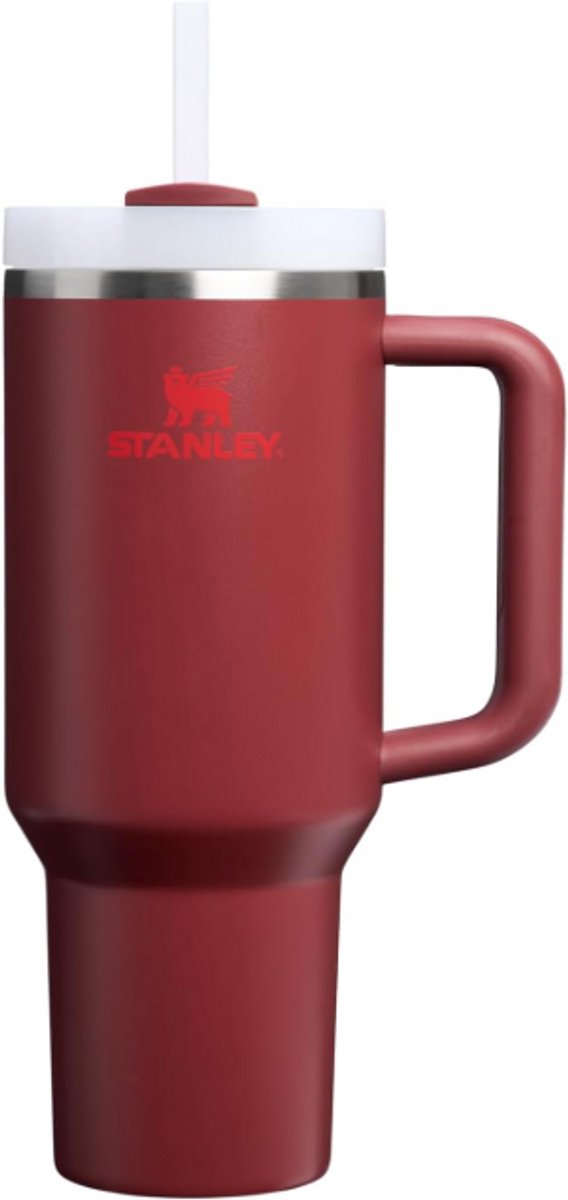 Stanley Quencher H2.0 Flowstate Tumbler 1.2L (Cranberry) - RVS - Lekvrije Thermosbeker met Rietje & Handvat – Geïsoleerd RVS – BPA-vrij - Drinkfles Waterfles