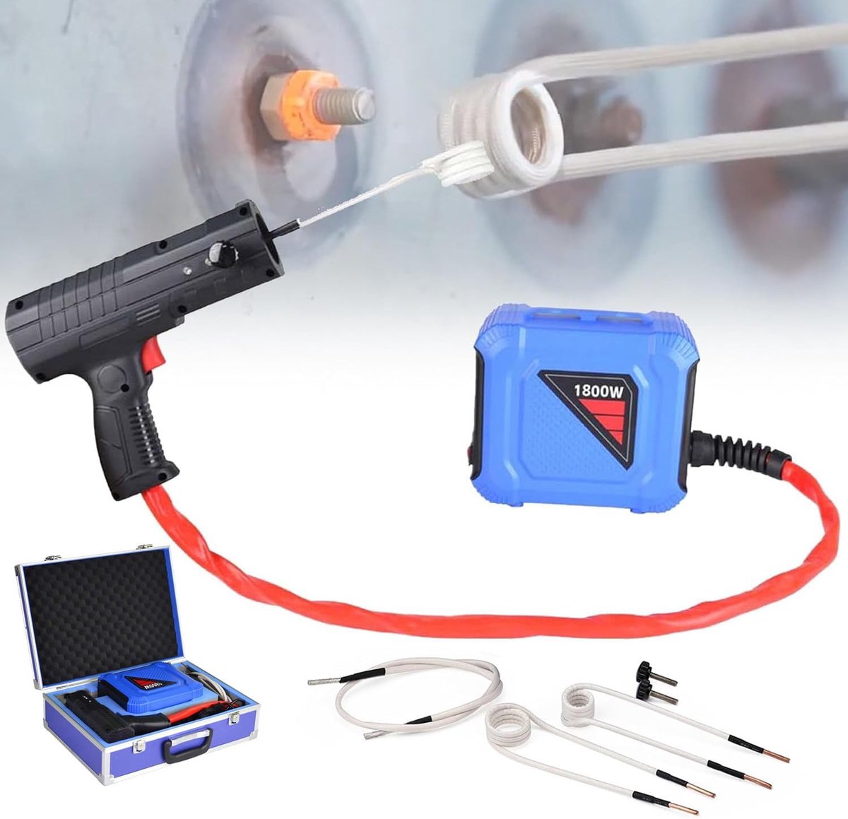 Inductie Heater Tool - Vlamloze Verwarmer - Metaal Verwarmen - Snel 5-8 Sec Opwarmen - 1800W Vermogen - Zwart