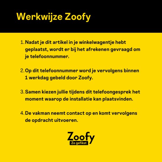 De werkwijze van Zoofy, stappen 1 tot 4.