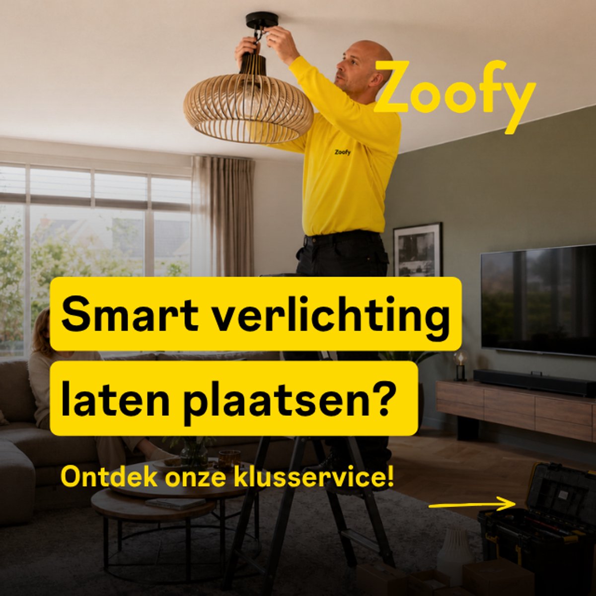 Boek een vakman voor smart verlichting inbouwen – door Zoofy in samenwerking met Bol