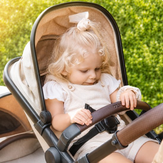 Deryan Evy V2 Kinderwagen - Duo Kinderwagen - Uitbreidbaar - Inclusief reiswieg - Nougat van Deryan — afbeelding 5