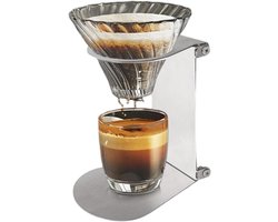 Koffiezetter Stand - Opvouwbaar Station - Koffie Bereiden - RVS Materiaal - 13.5x12.5cm - Zilver