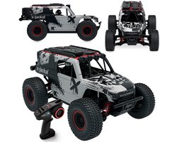 Overmax X-Jackal RC Auto - Monster Truck 4x4 – RC Car 1:20 – Tot 30 km/u – 370 Brushed Motor – LED Verlichting (5 kleuren) – Versterkt Chassis – Veervering – RTR – Li-Ion 7,4V 600 mAh – Offroad Radiografische Auto
