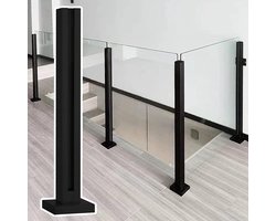 Glazen balustrade - Glazen hek - Veiligheid buiten - Roestvrij staal - 10mm glasdikte - Transparant