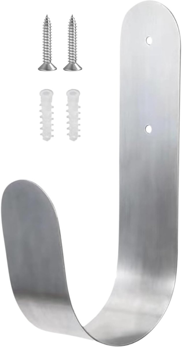 Tuinslanghouder - Slangrek - Tuin Organiseren - Roestvrij Staal - 38 cm - Zilver