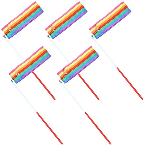 Cosensi - Dailygoods - Dailygoody - Dansende lintwimpels - Ritmische gymnastiek - Kleurrijk en energiek - Geschikt voor dansen - 5-delige set - 78,7 inch van cosensi — afbeelding 3