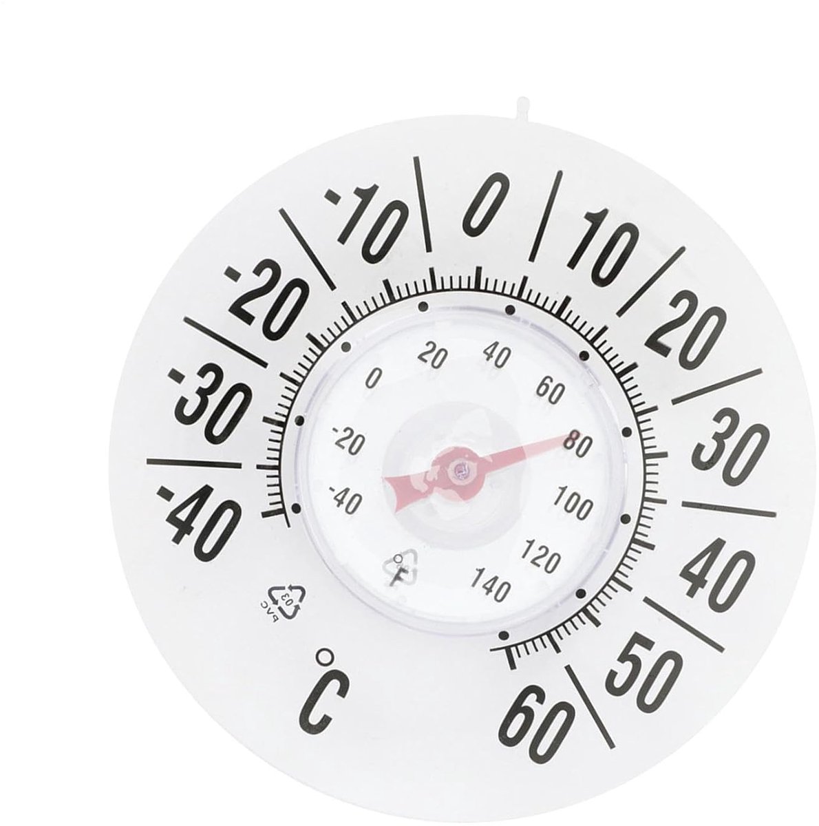 Binnen en buiten meter - Weeraccessoire Wandklok - Temperatuur Bewaken - Compact Ruimtebesparend - Diameter 180mm - Wit
