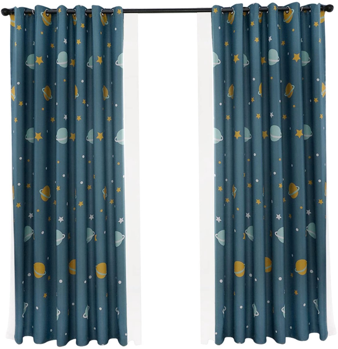 Dailygoods- Gordijnen Verduisterend - Polyester Gordijnen - Raamdecoratie - 2 Stuks - Veiligheidswaarschuwing - Wasbaar