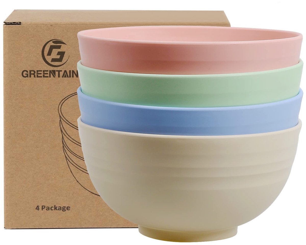 Dailygoods- Mueslikommen 710 ml - Set van 4 - Lichtgewicht - Onbreekbaar - Vaatwasser- en magnetronbestendig - BPA-vrij - Servies